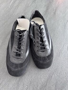 COS Men’s Black Suede and Leather Lace-Up Sneakers Size 42